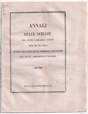1845 Vicenza Ambrogio Fusinieri Ambrogio galvanic current effects Voltiane