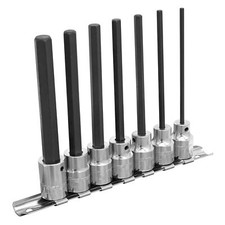 Image of Sealey Hex Socket Bit Set 7 Piece 3/8" Square Drive 110mm Metric Socket Bit Set