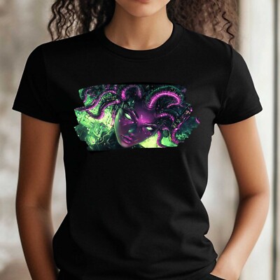 T-Shirt Frauen Cyberpunk Medusa Motiv Baumwolle Größe XS bis 3XL