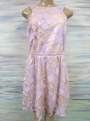 soieblu sequin dress Soieblu Sequin Sleeveless Dress Violet A-Line Knee Length Medium NEW