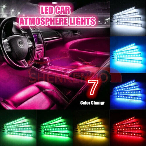 Under Dash Footwell LED Interior Light Kit for All Cars Accent Light Glow Neon