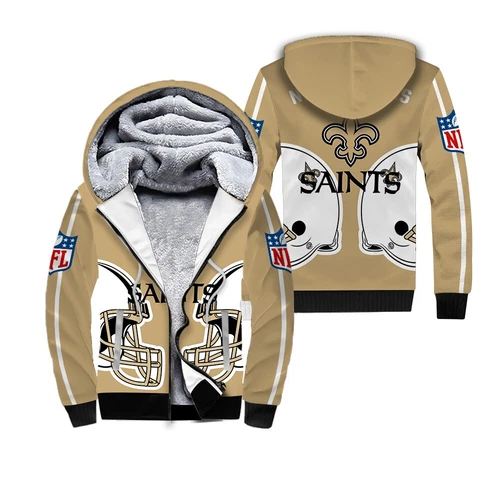 New Orleans Saints Men's Zipper Fleece Hoodie Jacket Outwear