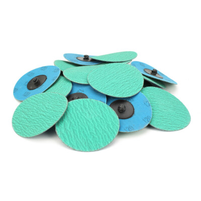 100 Pack- 3'' 120 Grit Zirconia+Grind Aid Quick Change Sanding Discs Type R Roloc
