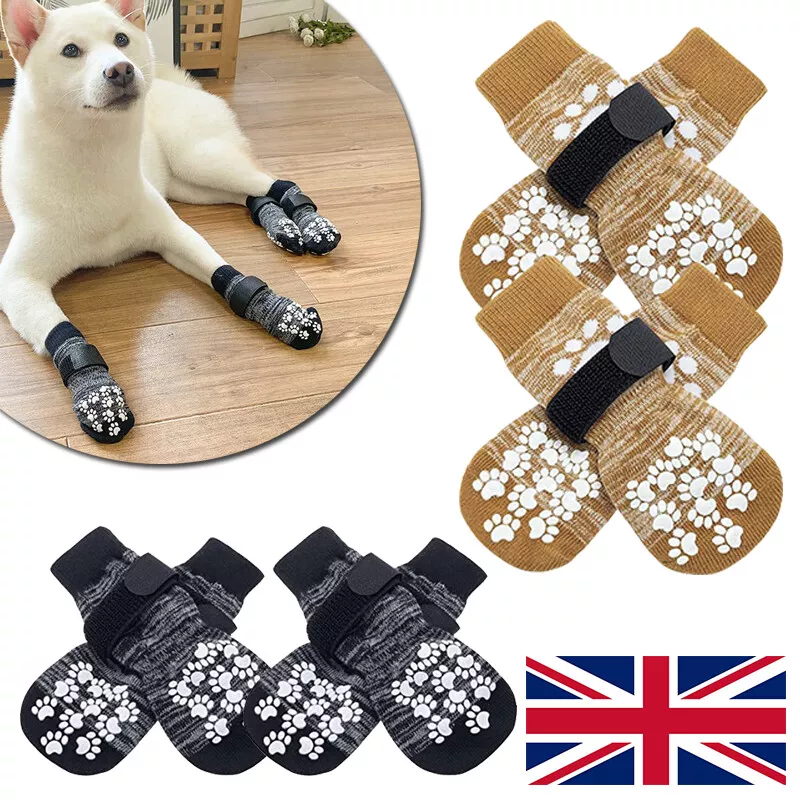 Non-Slip Dog Socks Knitted Pet Puppy Shoes Paw Print for Small