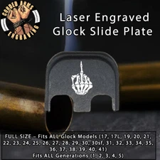 FU Skeleton Hand -Glock Rear Slide Plate Back Plate for Full Sized Glocks Gen1-5