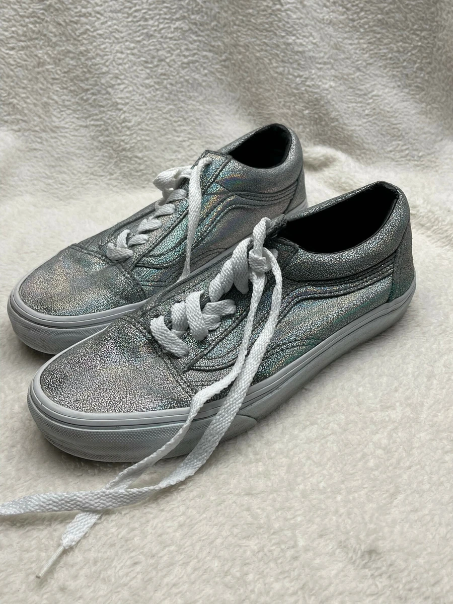 Silver Holographic holo glitter vans size UK5