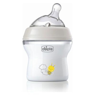 NATURAL FEELING Bottle 150ml Grey 0m + Anti-Colic Silicone Teat Bean