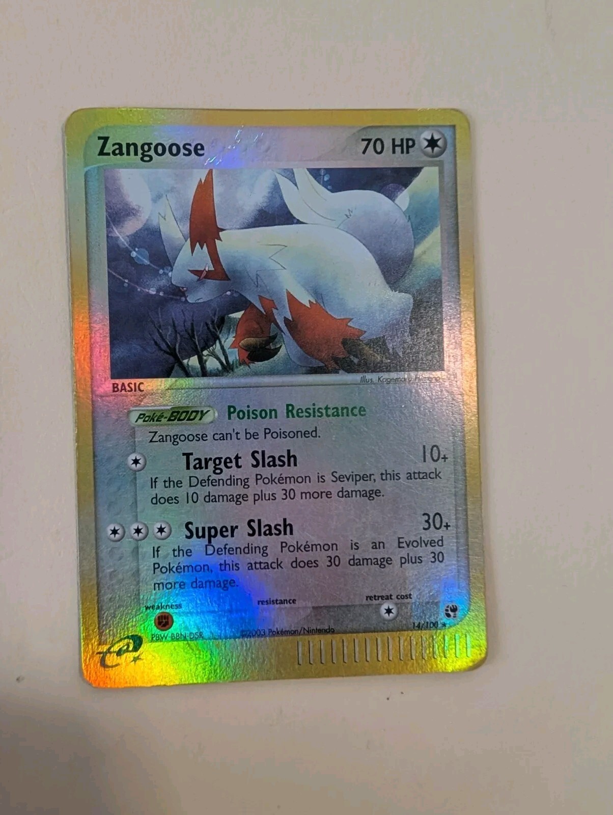 Zangoose 14/100 Sandstorm Reverse Holo