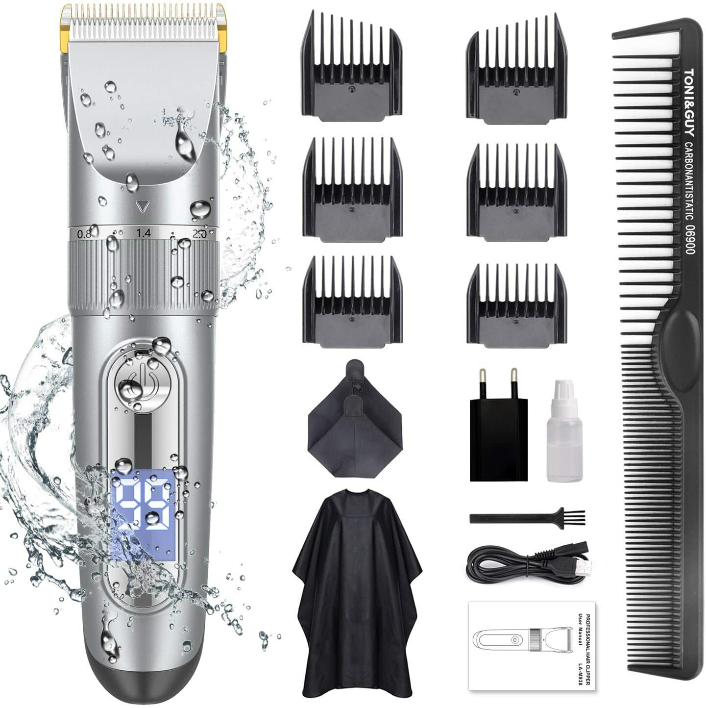 Rasoir sans fil rechargeable écran LCD pour éliminer les irritations de la barbe
