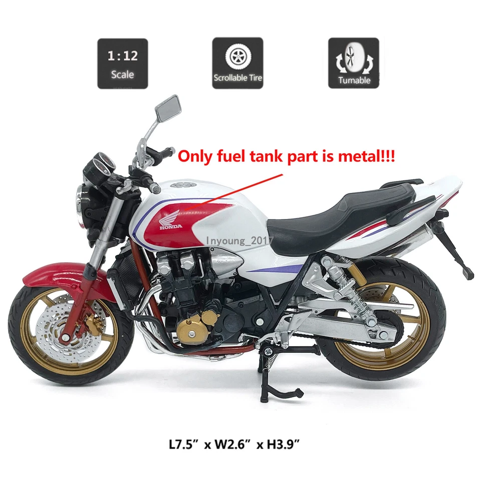 1/12 2018 Honda CB1300SF modelo de motocicleta diecast juguetes para niños niños regalos rojo Foto 2 de 4
