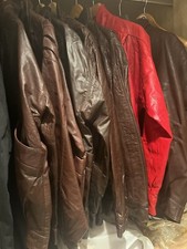 7 X Milan Designer Vintage Real Leather Jacket Coat Men Women Unisex Brown Large