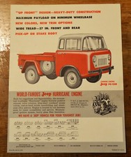 Vtg 1960 Willys Jeep Fc-150 Hurricane Engine Brochure Mailer 600-01 R62