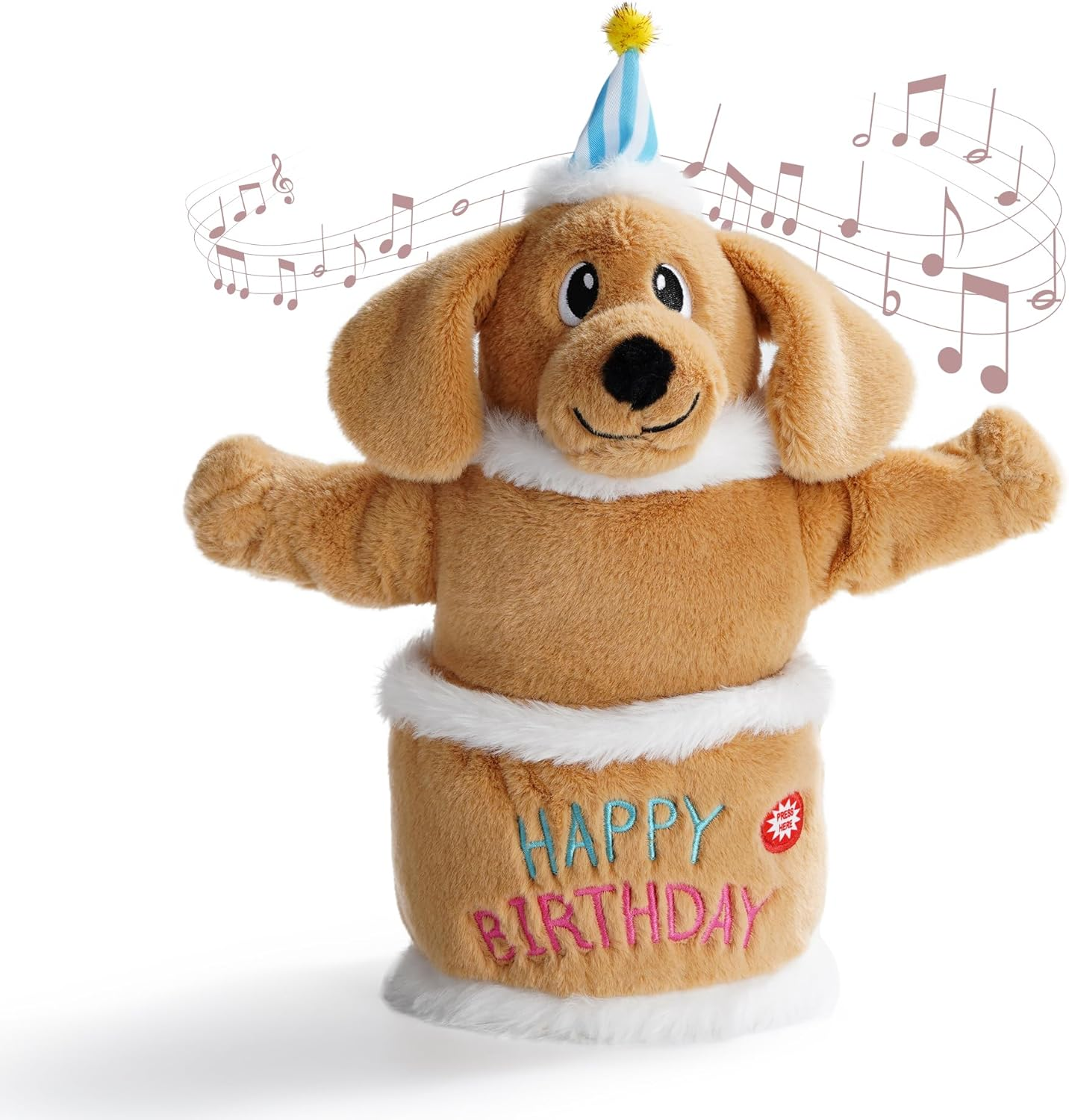 Birthday Cake Dog Toy, Singing and Dancing Birthday Songs, Interactive Dog Toys,