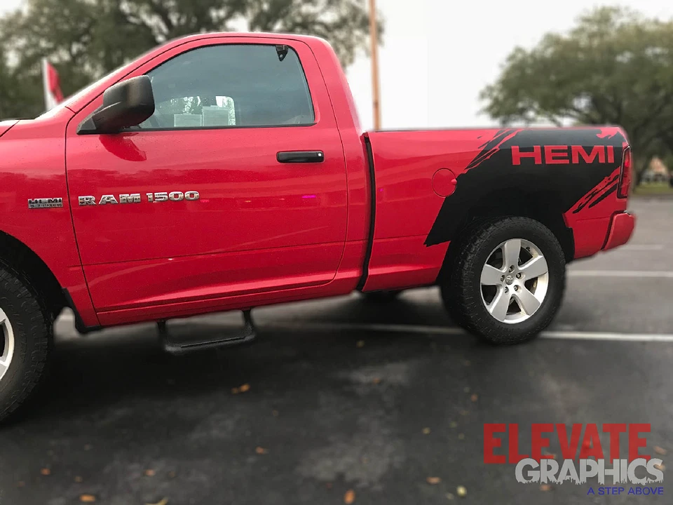 2009-2018 For Dodge Ram 1500 Decals Side Splatter Stripes Graphics Vinyl Sticker - Image 3 of 4