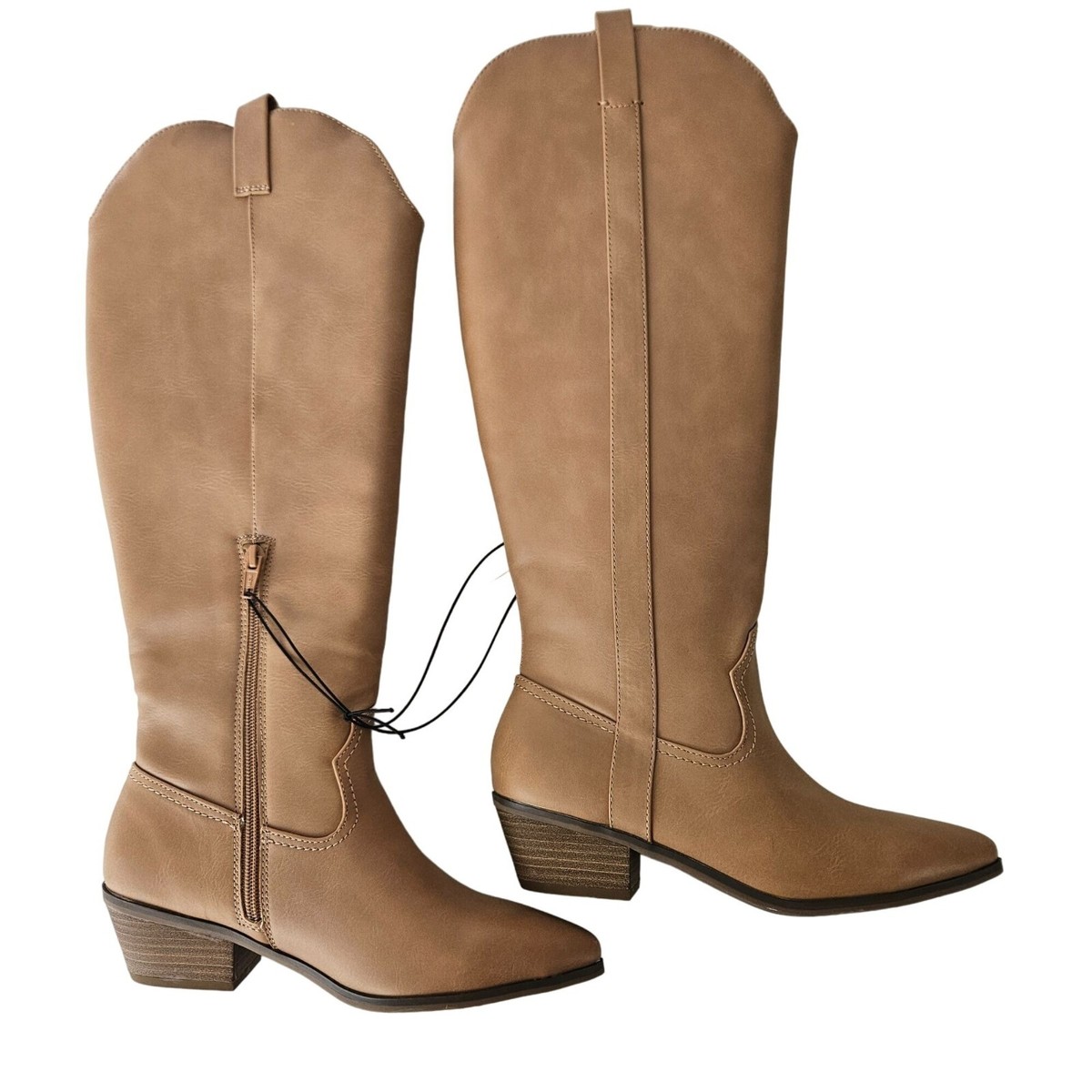 Universal Thread Womens Western Knee High Light Brown Memory Foam