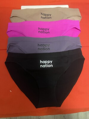 Happy Nation Seamless Bikini Underwear Panty 4 Pack XL NWOT