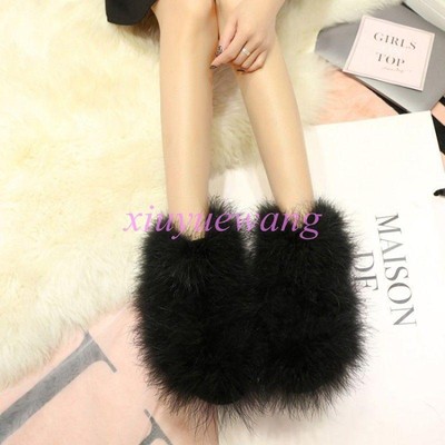 ostrich fur boots