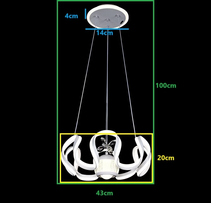 Fascino Moderno Lampadario 160w LED a Sospensione in Tre Varianti di Colore LA4 - Immagine 2 di 4