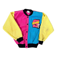 RARE Vintage Snoopy Buster Brown Varsity Jacket 6x Color Block Corduroy USA 80's