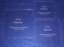 Laser Cut Quilt Templates- 3 Pc Square Set -4",5", 6"  Clear Acrylic 1/8" Guides