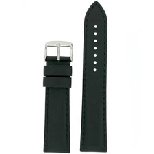 Long Watch Band Mens Genuine Leather Padded Black Brown18mm - 22mm