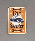VINTAGE CAR SERVICE  REPAIR 12” PORCELAIN SIGN CAR GAS TRUCK GASOLINE OIL