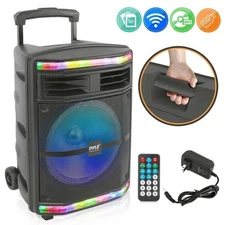 Pyle-PRO 10" Bluetooth PA Speaker System with Flashing Party Lights PPHP1044B
