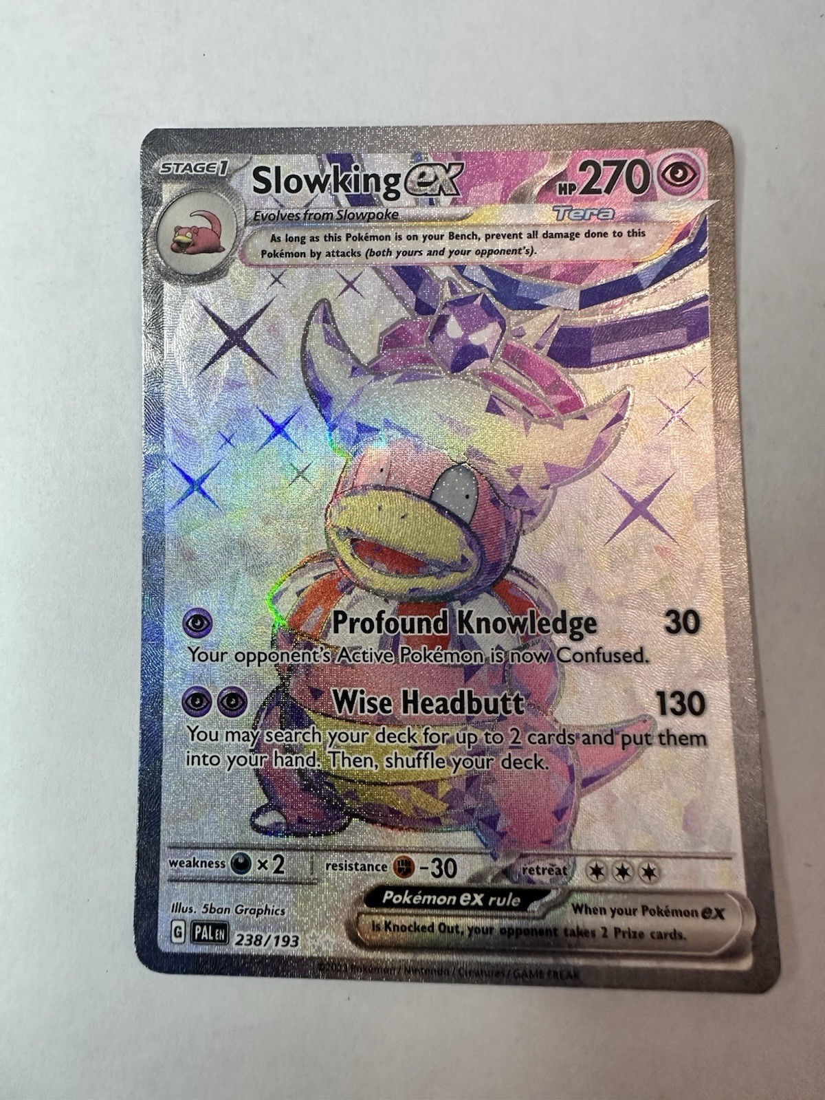 Slowking ex 238/193 Sv02: Paldea Evolved Holo Pokemon TCG Full Art Ultra Rare -