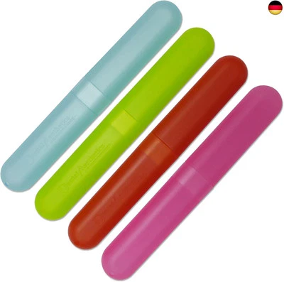 MARKE DENTAL AESTHETICS 4 x Zahnbürstenetui Reiseetui ~ Kunststoffhalter, Saubere Bürsten im Urlaub (
