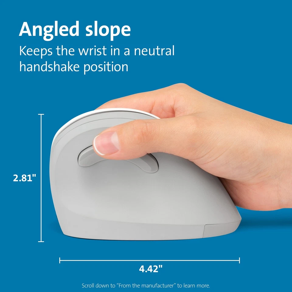 Kensington Pro Fit Ergo Vertical Wireless Mouse - Image 3 of 4