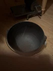 Wagner Cast Iron Cauldron Bean Pot Arc Logo 3 Footed Bail Handle #9 RARE Antique
