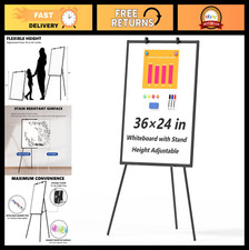 36x24 Portable Magnetic Dry Erase Whiteboard Easel - Adjustable Tripod Stand for