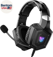 Gaming Headset with Microphone, Gaming Headphones Compatible for PS4 PS5 Xbox PC