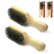 Pack de 2 Cepillos de Pelo Hombre con Cerdas de Jabalí Barba y Bigote Peine Milita
