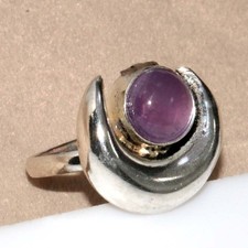 Moon Natural Amethyst 925 Silver Plated Ring US 8 Gifts Limited Stock Deal GW