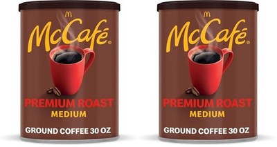 McCafe Premium Roast, Medium Roast Ground Coffee, 30 oz Canister (Pack of 2)