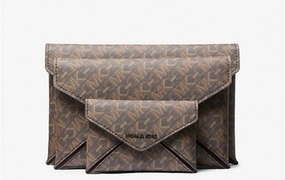 MICHAEL KORS Jordi 3-in-1 Empire Monogram Envelope Wallet Brown