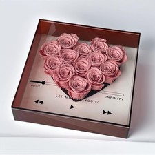 Sweet Pink Preserved Roses, Forever Flowers, Gift, Mothers, Valentines, Box