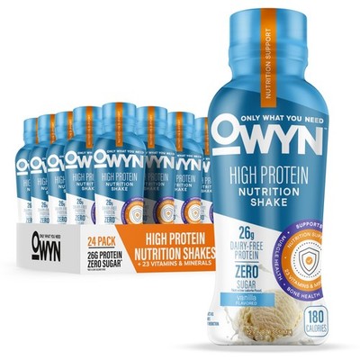 OWYN Only What You Need High Protein Shake, Vanilla Flavored, 26g Protein, 0g...