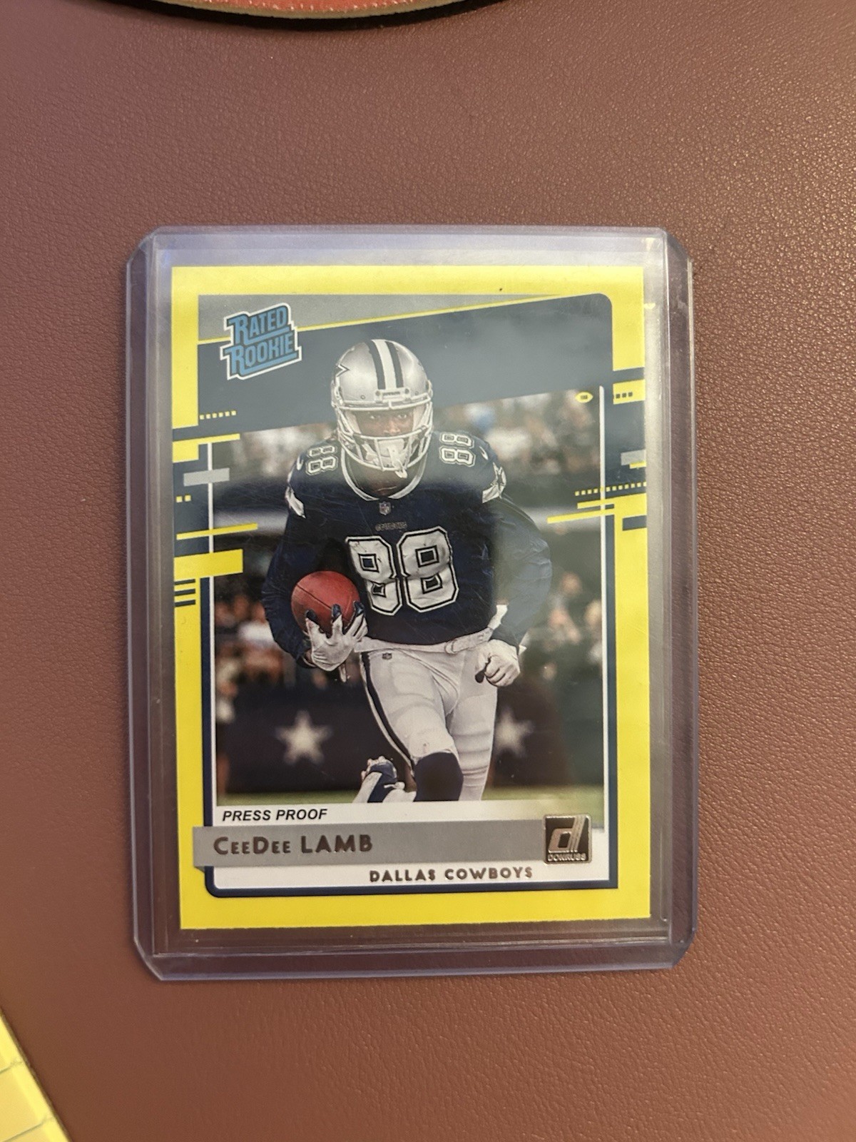 2020 Panini Donruss Rated Rookie Press Proof Yellow CeeDee Lamb #306 Cowboys