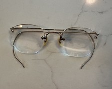 VTG/Antique/OPTICAL Frames 1/10 12K GF GOLD FILLED EYEGLASSES RIMLESS/Reading
