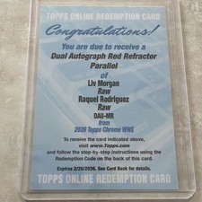 /5 Red Liv Morgan Raquel Rodrigues  2026 TOPPS CHROME WWE DUAL AUTO REFRACTOR