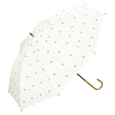 World Party Wpc. Parasol Long Umbrella Off-White White 50cm Women's Sun-blocking