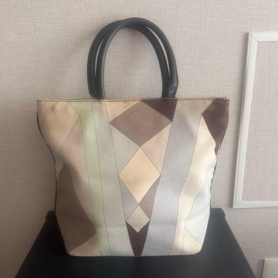Emilio Pucci Geometric Pattern Tote Bag Multicolor Women's From