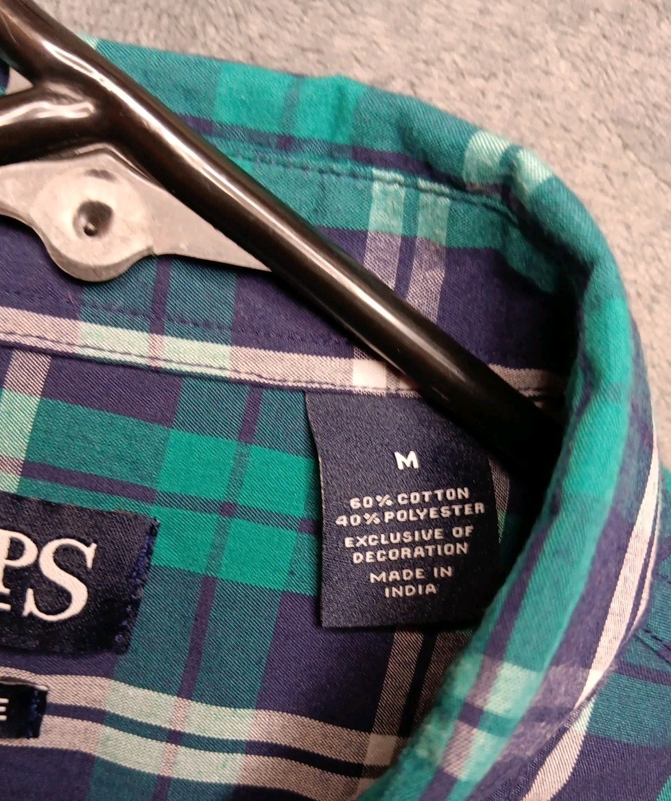 Mens Chaps Button Down Shirt Check Pattern Medium… - image 4