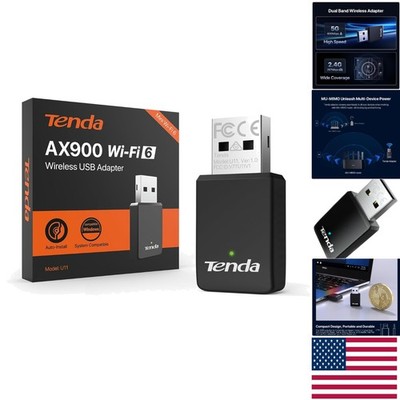 Dual Band WiFi 6 Adapter | 900Mbps USB Dongle for Fast Streaming & Gaming