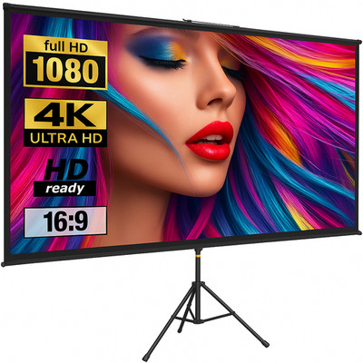 Premium 100  4K Beamer Leinwand    Stativ für Präsentationen und Heimkino