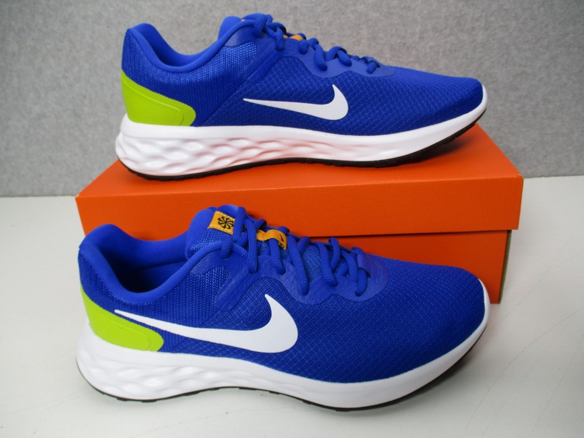 Nike Revolution Next Nature Blue Gold Running Shoes Mens Sz
