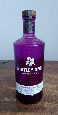 WHITLEY NEILL Handcrafted Rhubarb & Ginger Gin 70cl Empty Purple Glass Bottle