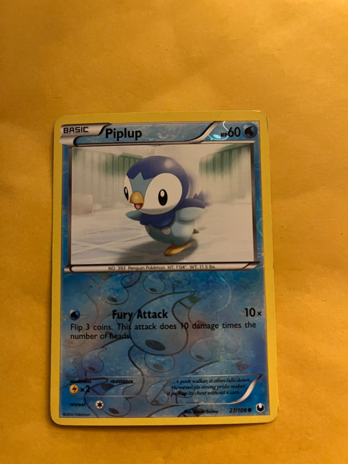 Piplup 27/108 Dark Explorers Reverse Holo Pokemon Card